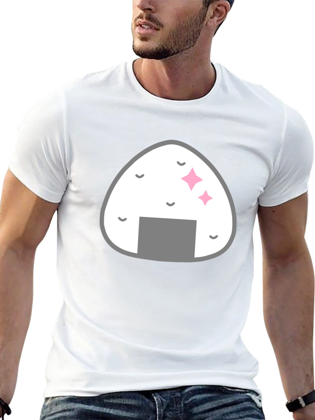 Onigiri Graphic Black T-Shirt - Foodie Fashion