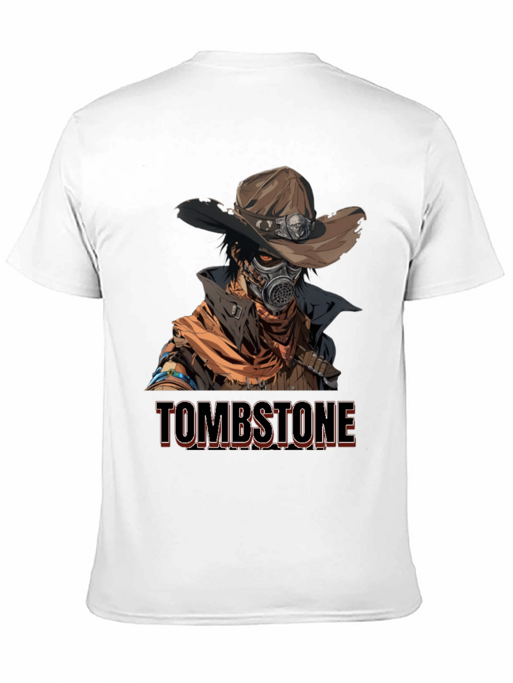 Tombstone Cowboy Gas Mask Graphic T-Shirt