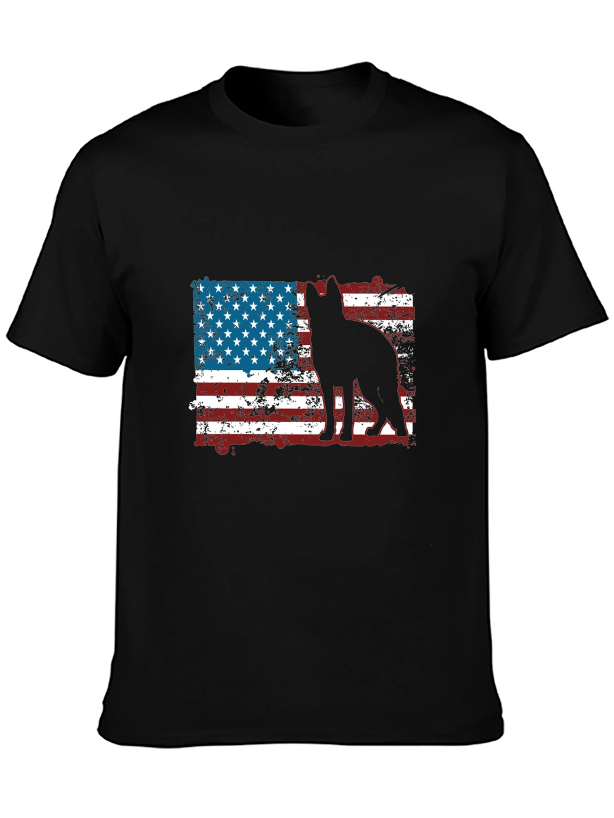 Patriotic Dog T-Shirt - American Flag Graphic Tee