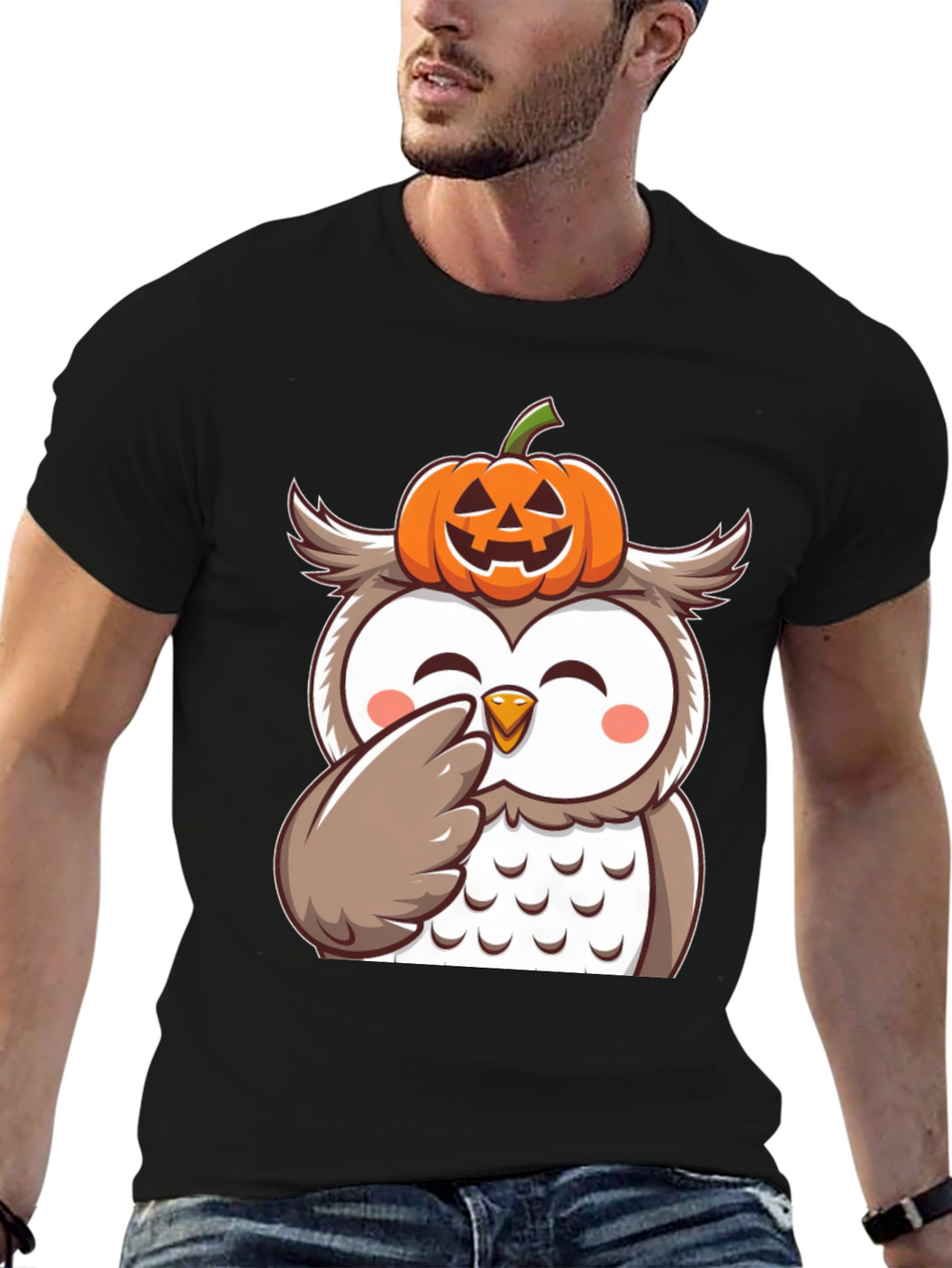 Halloween Owl Pumpkin T-Shirt