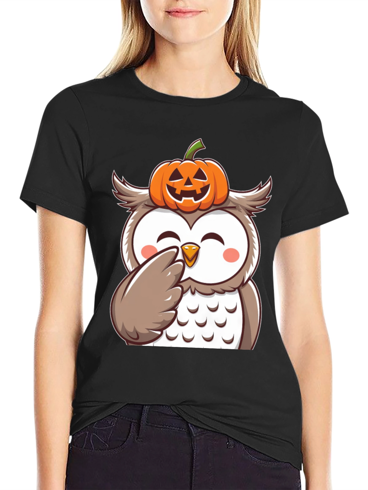 Halloween Owl Pumpkin T-Shirt