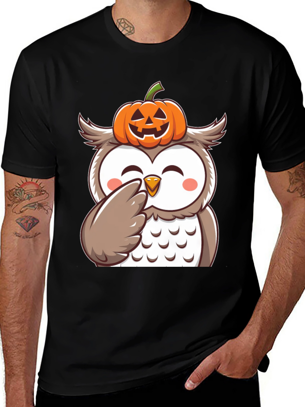 Halloween Owl Pumpkin T-Shirt
