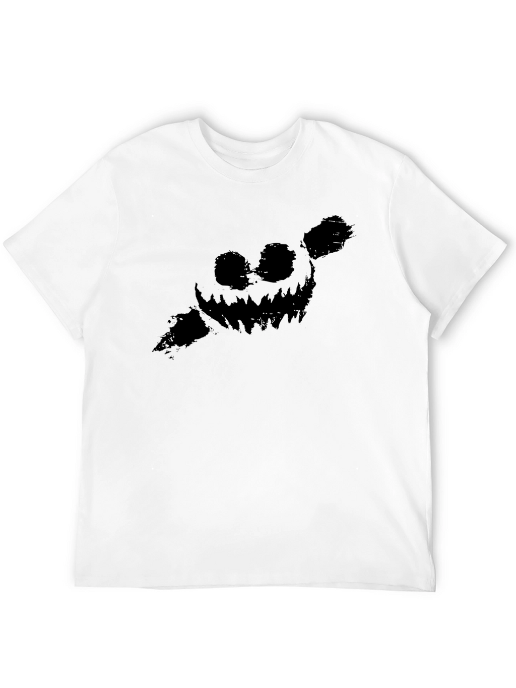 Mens Black Graphic Tee - Spooky Pumpkin Design