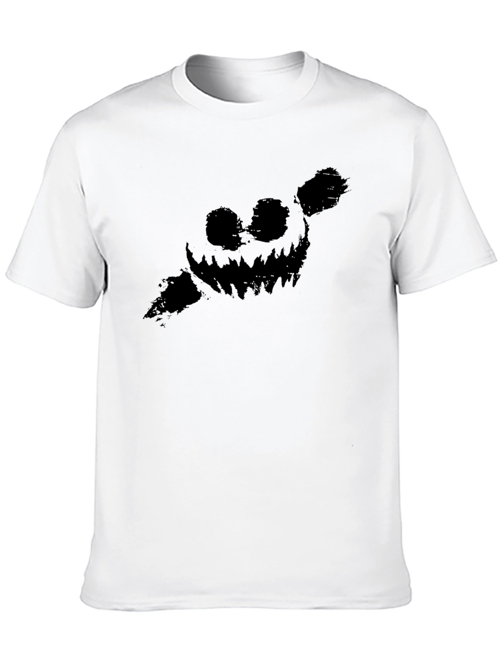 Mens Black Graphic Tee - Spooky Pumpkin Design