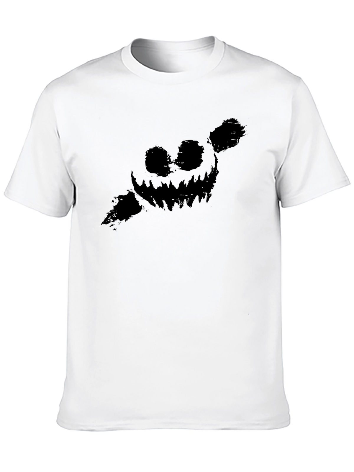 Mens Black Graphic Tee - Spooky Pumpkin Design
