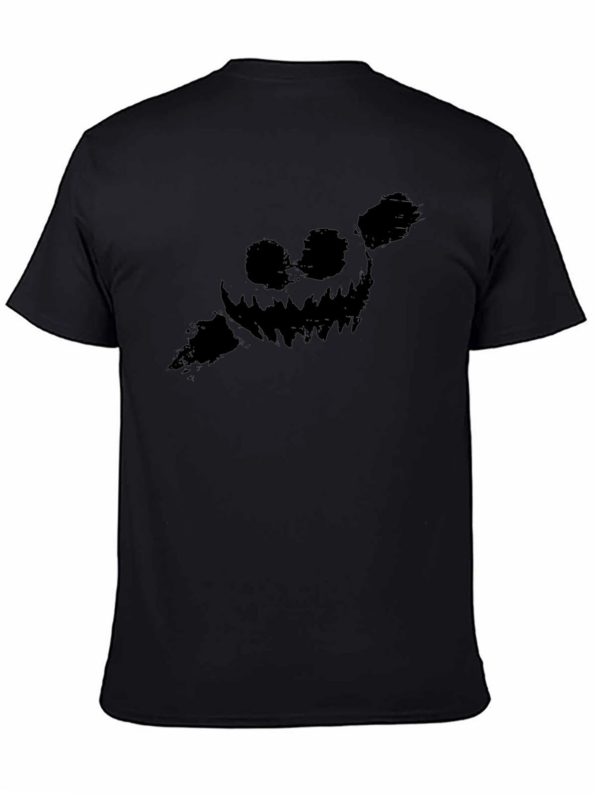 Mens Black Graphic Tee - Spooky Pumpkin Design