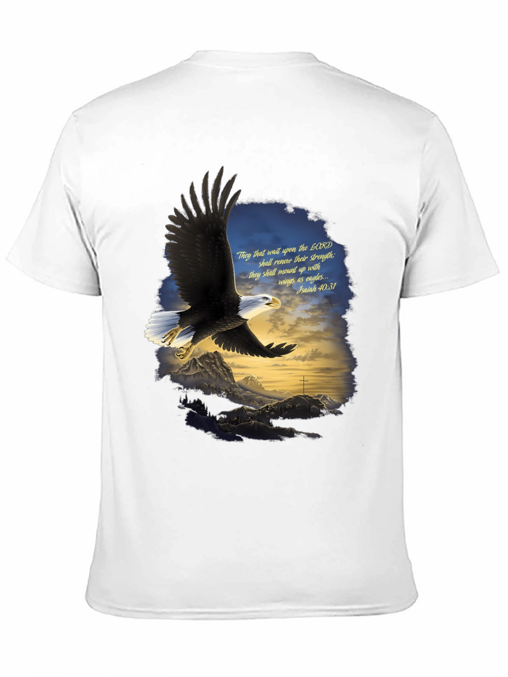 Eagle Wings Christian T-Shirt - Isaiah 40:31 Design
