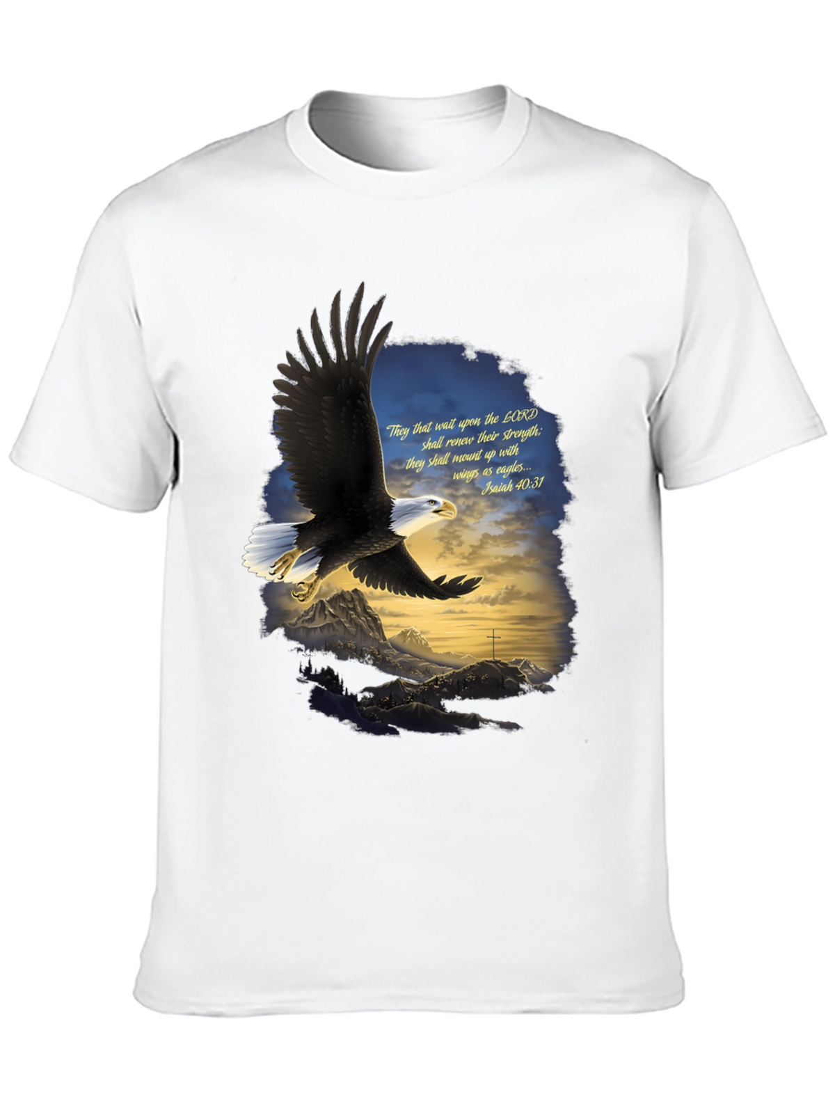 Eagle Wings Christian T-Shirt - Isaiah 40:31 Design