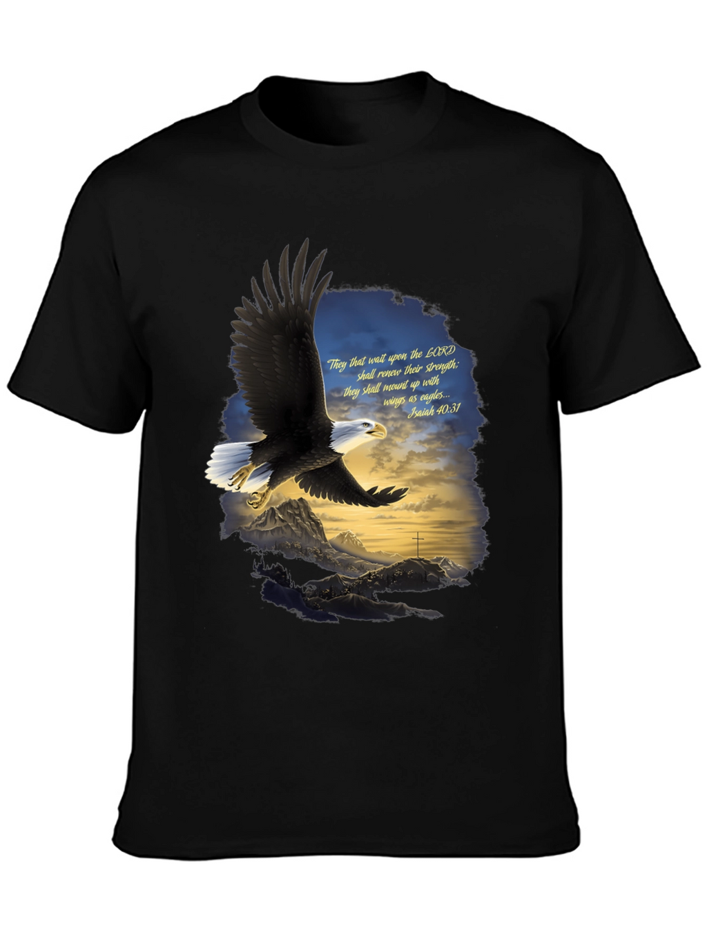 Eagle Wings Christian T-Shirt - Isaiah 40:31 Design