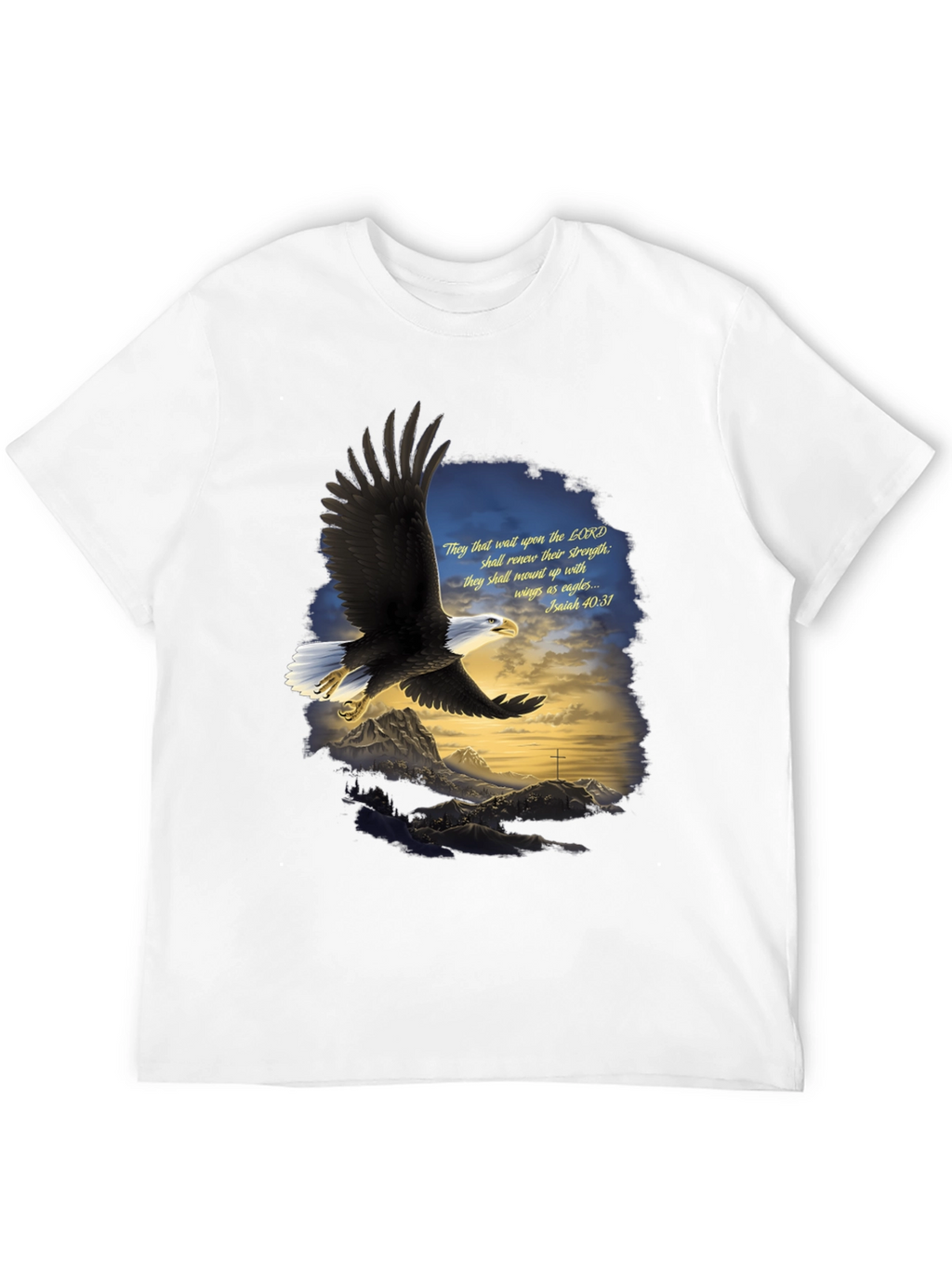Eagle Wings Christian T-Shirt - Isaiah 40:31 Design