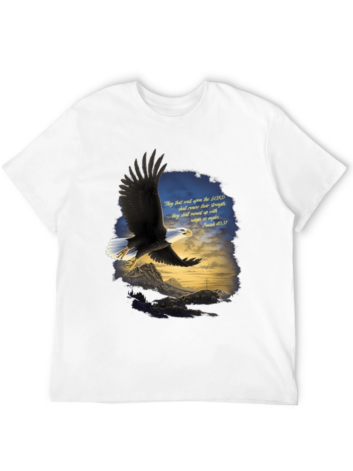 Eagle Wings Christian T-Shirt - Isaiah 40:31 Design