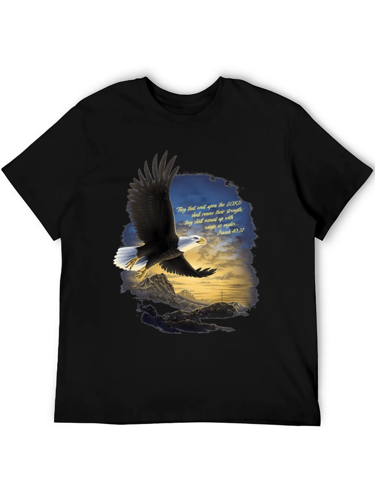 Eagle Wings Christian T-Shirt - Isaiah 40:31 Design