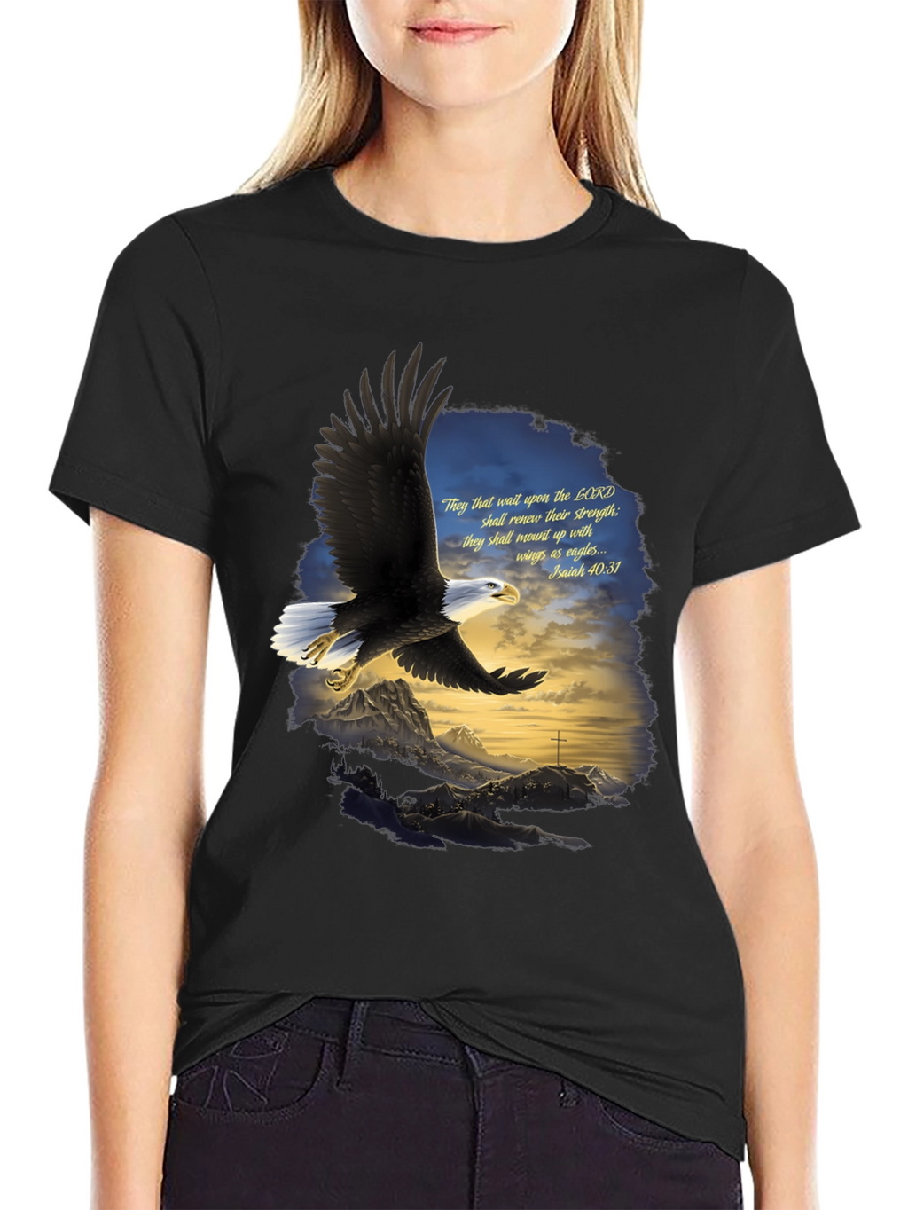 Eagle Wings Christian T-Shirt - Isaiah 40:31 Design