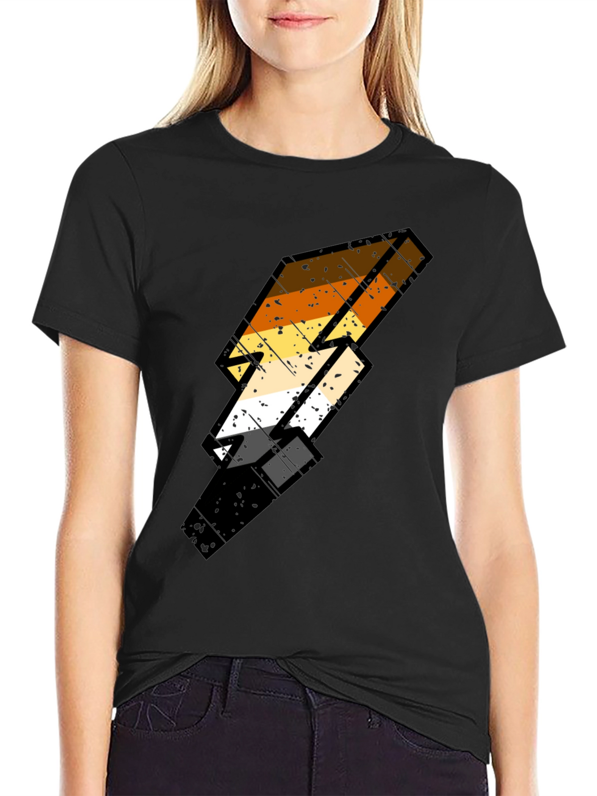 Bear Pride Lightning Bolt Black Tee