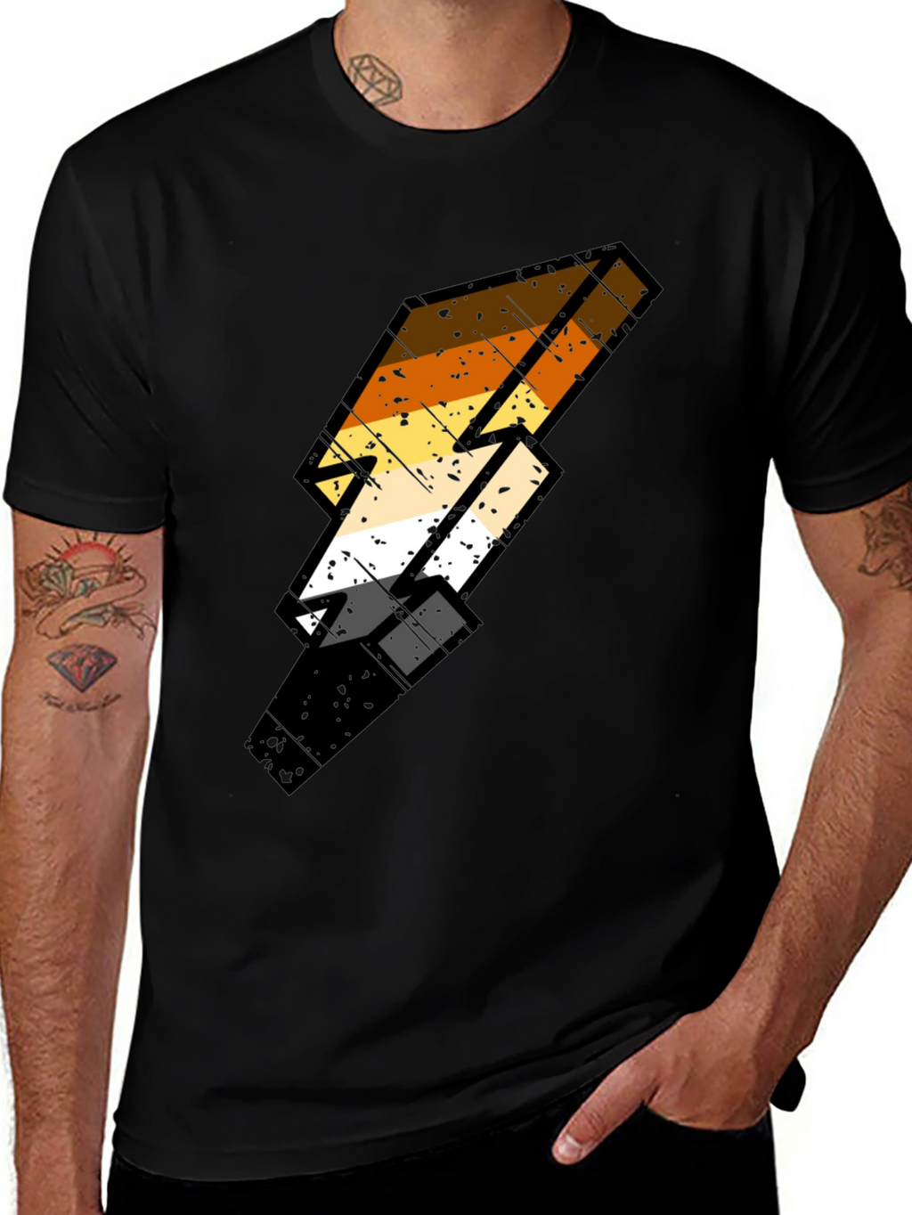Bear Pride Lightning Bolt Black Tee