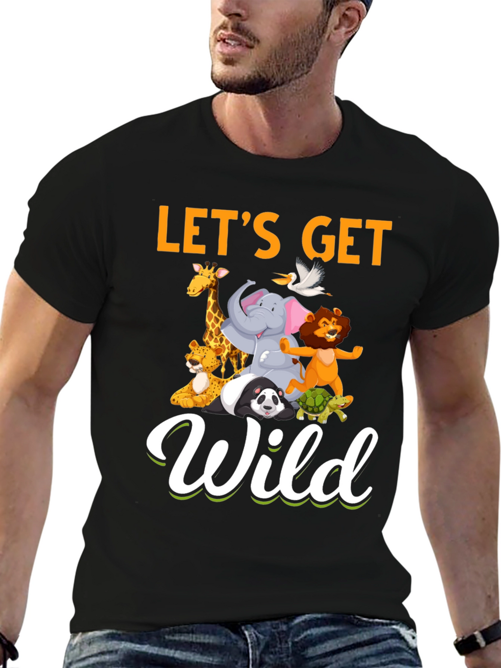 Lets Get Wild Animal Graphic T-Shirt
