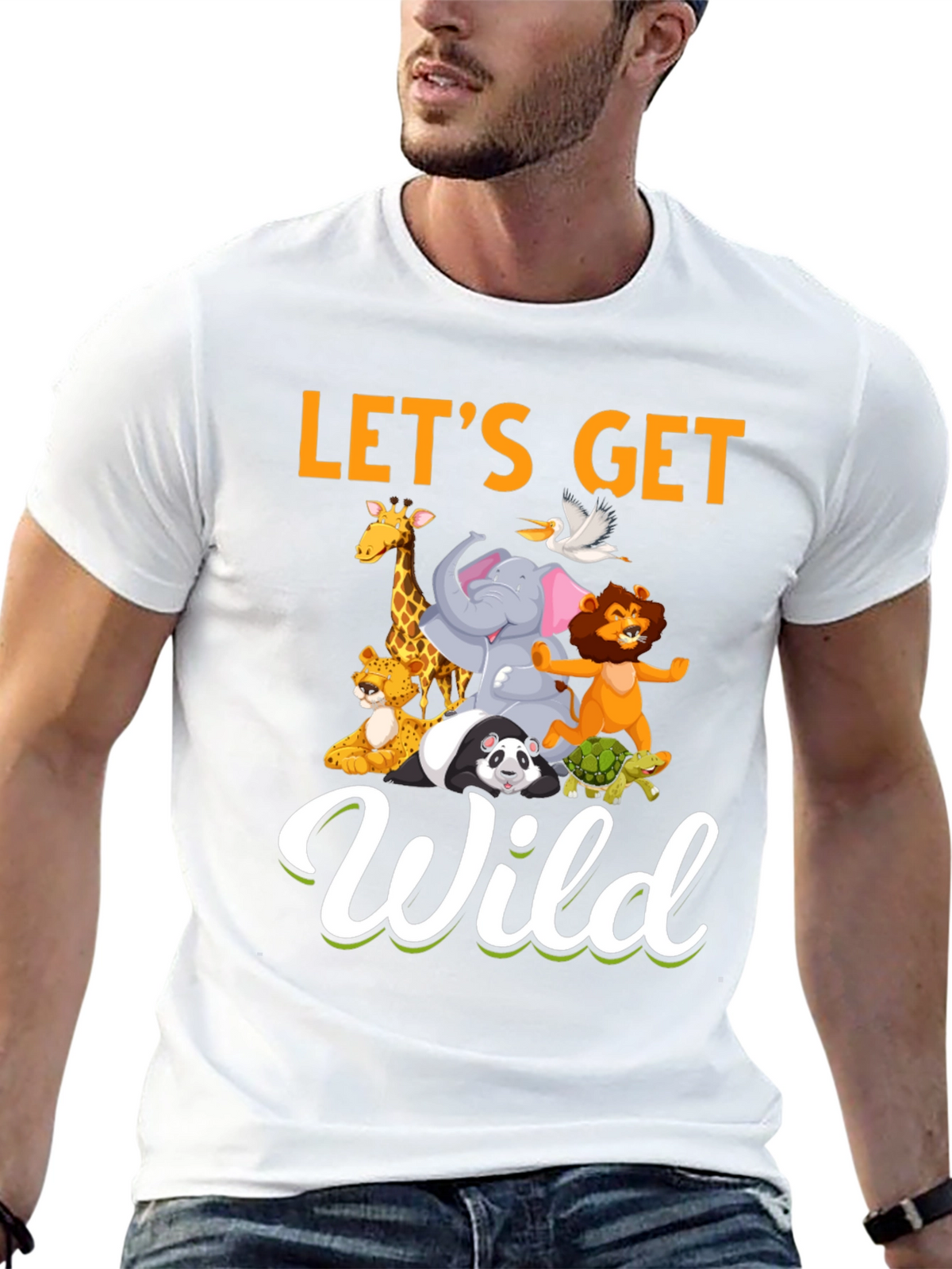 Lets Get Wild Animal Graphic T-Shirt