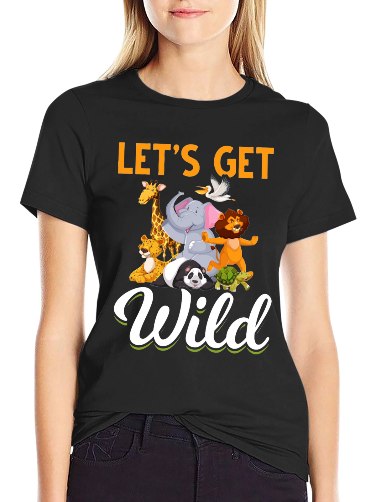 Lets Get Wild Animal Graphic T-Shirt