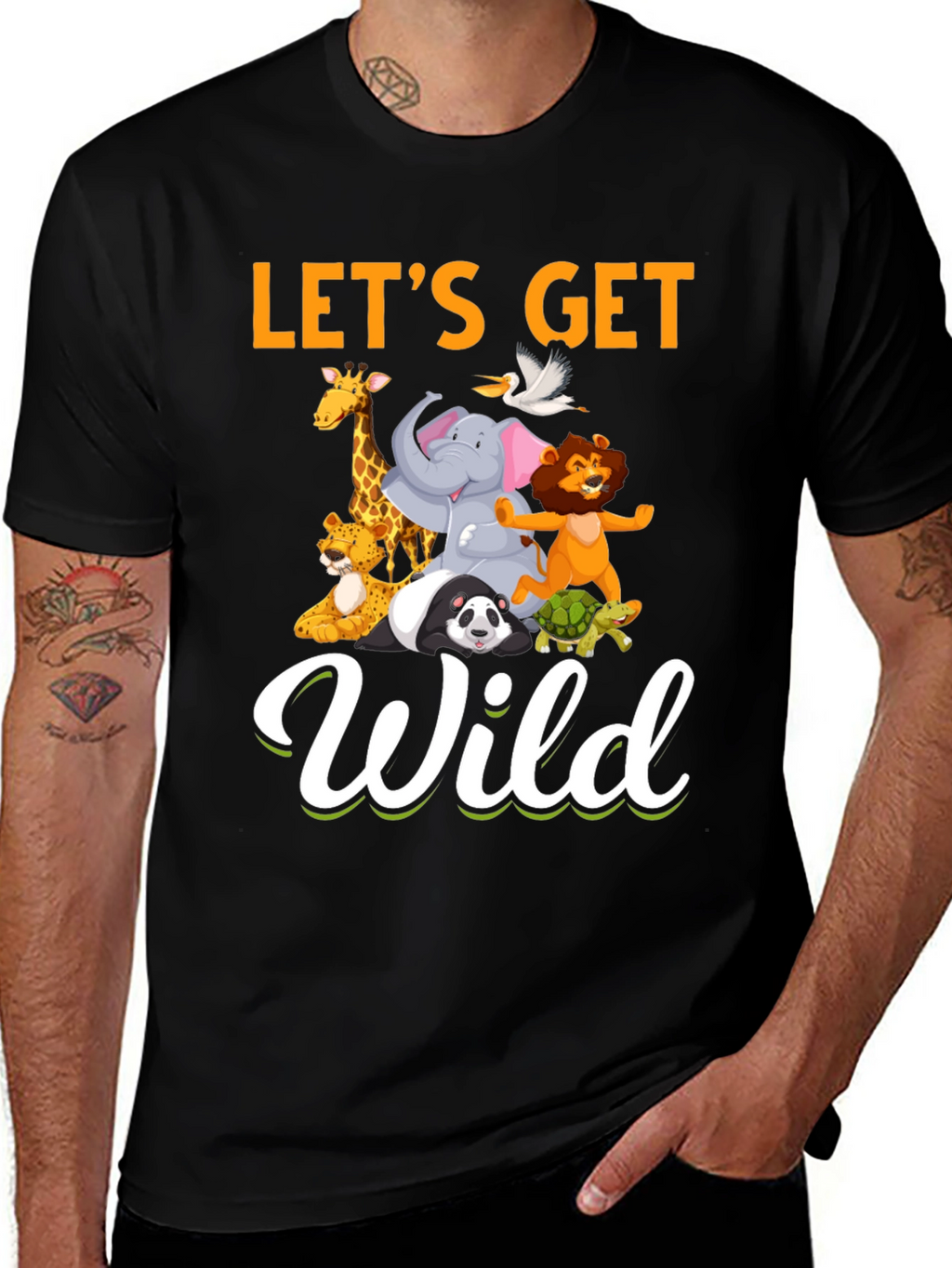 Lets Get Wild Animal Graphic T-Shirt