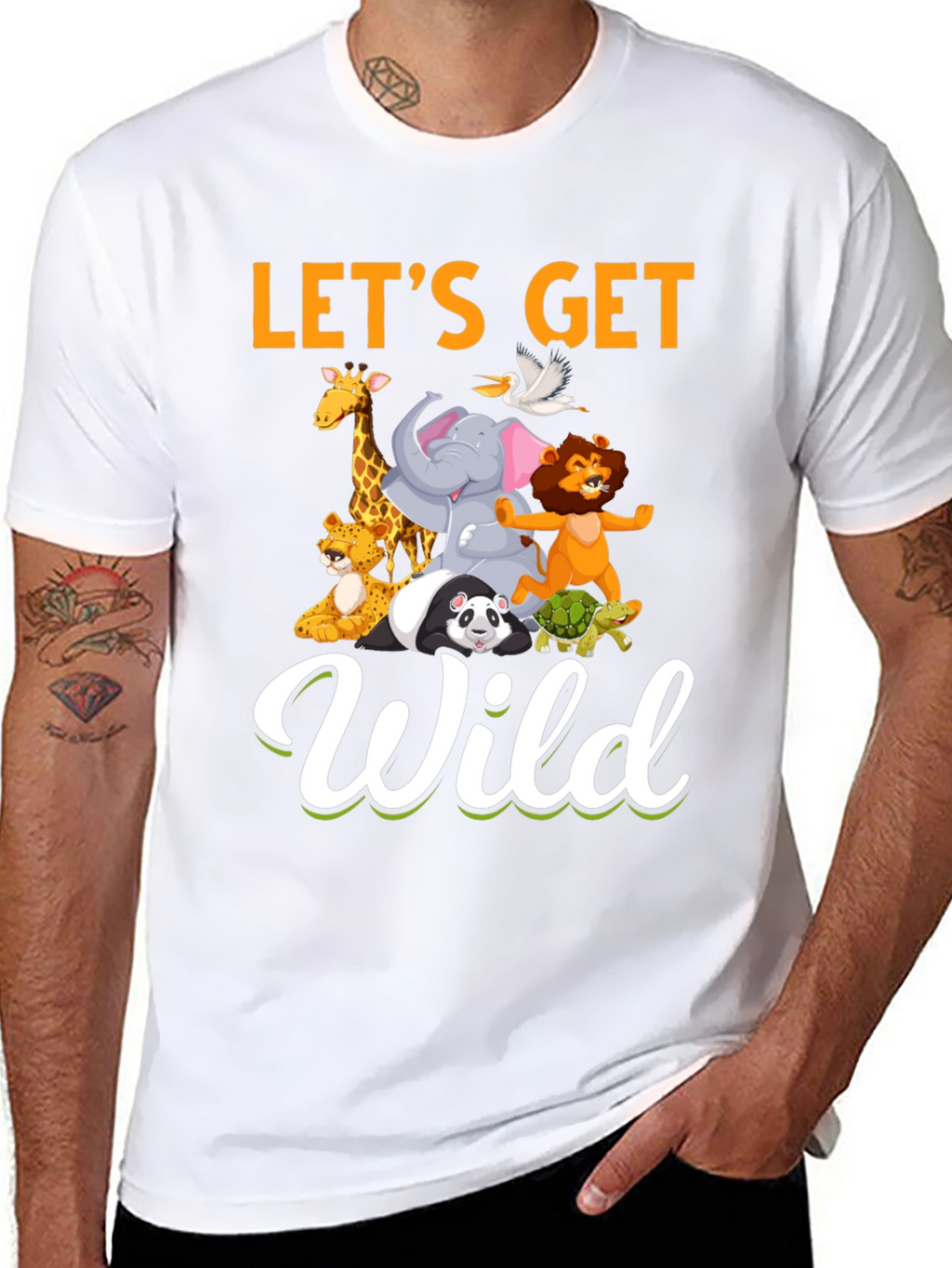 Lets Get Wild Animal Graphic T-Shirt