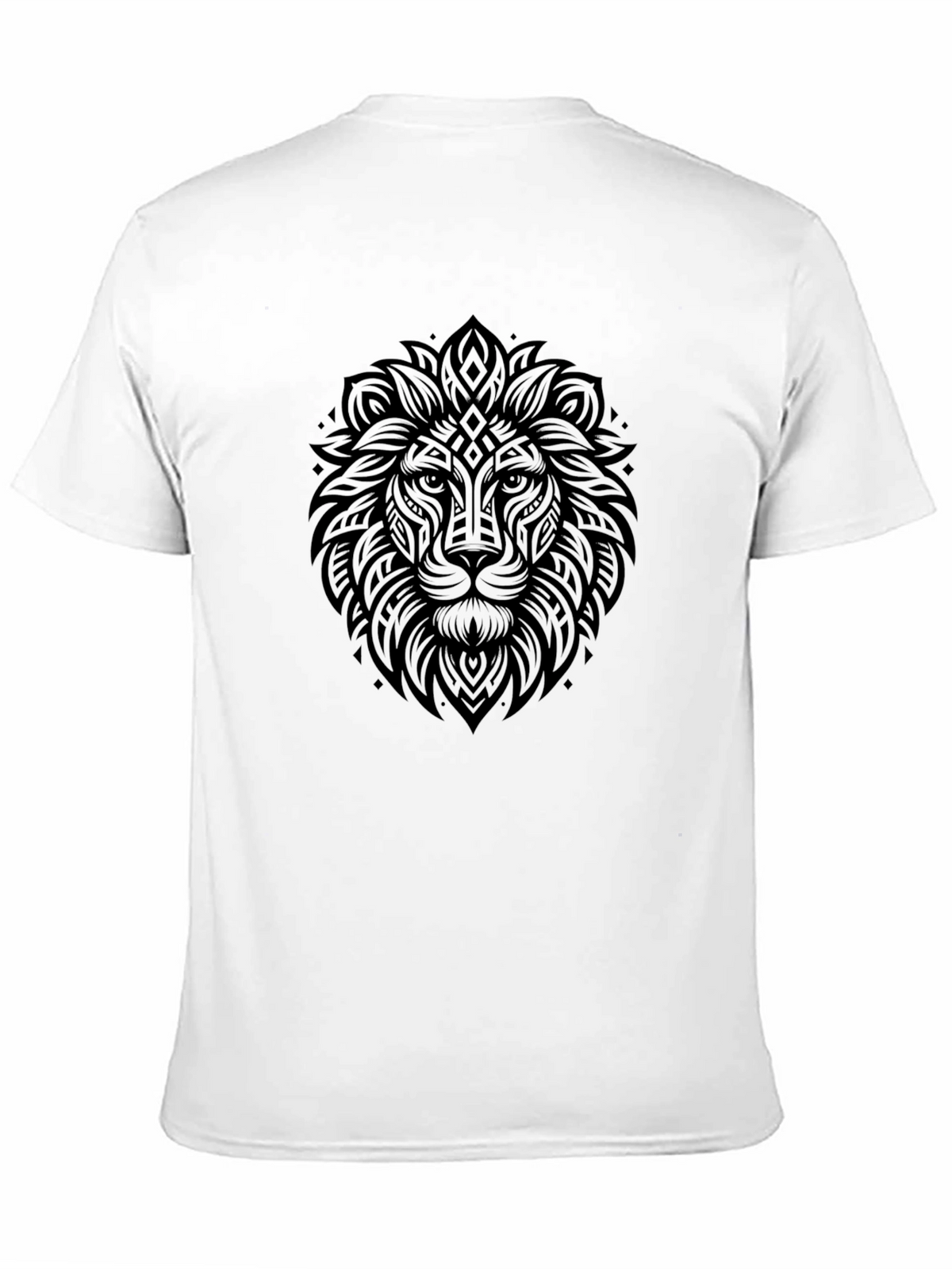 Lion Head Graphic Print Black T-Shirt