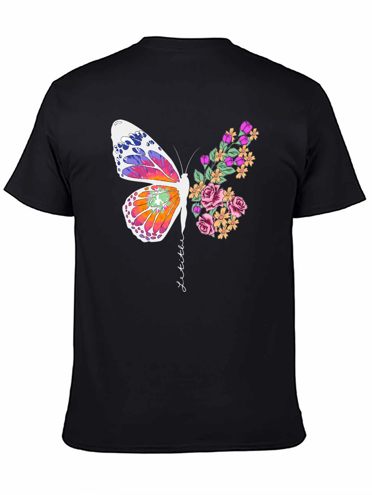 Butterfly Floral Graphic Tee - Unisex Cotton Blend