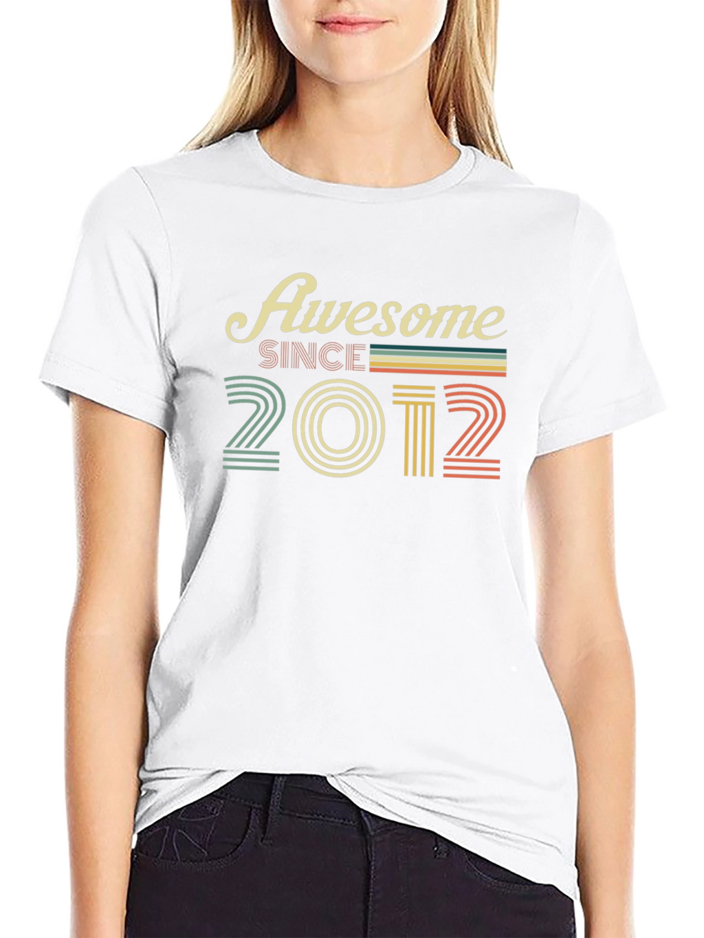 Awesome Since 2012 Black Graphic T-Shirt