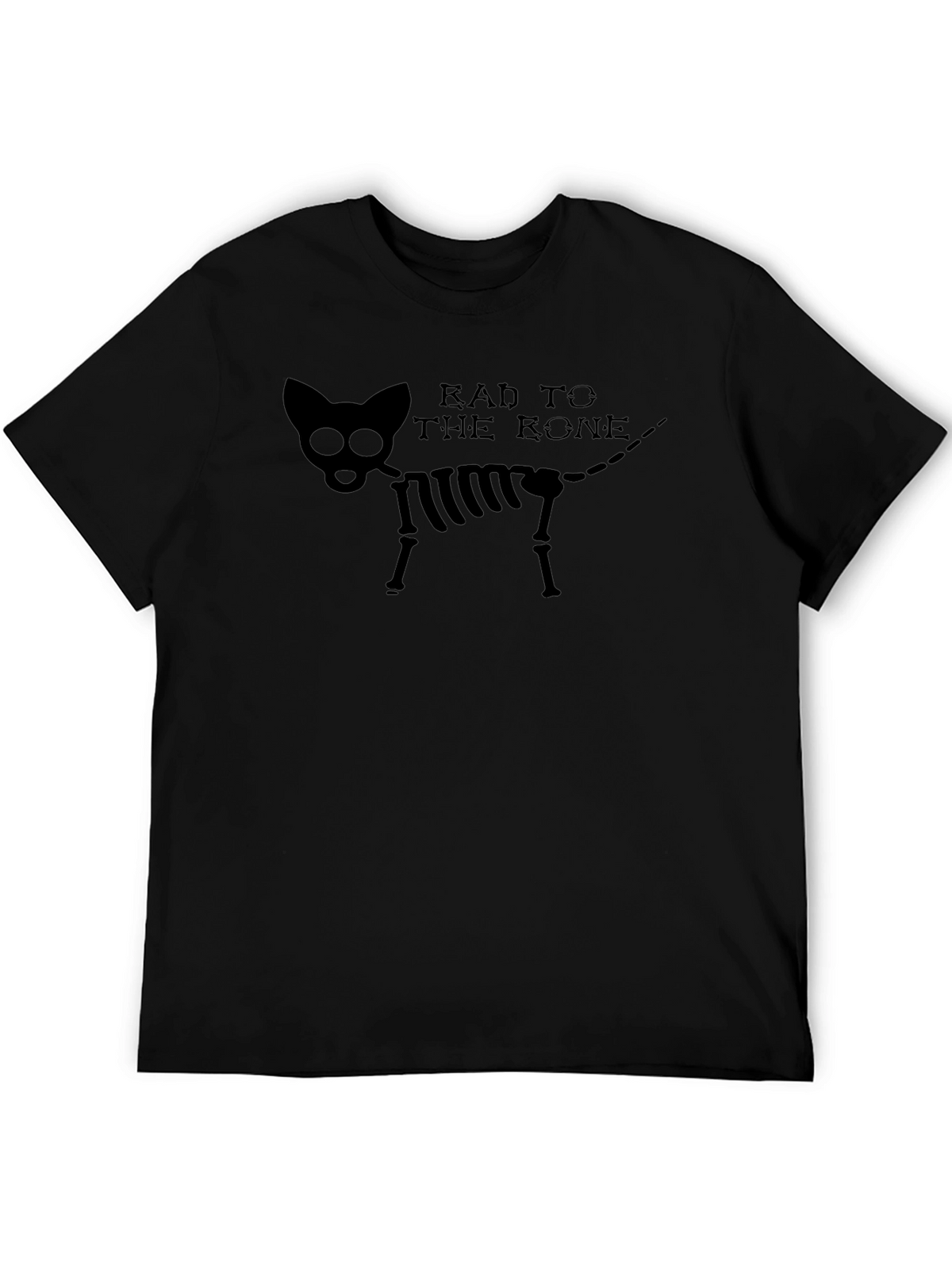 Rad to the Bone Cat Skeleton Graphic Tee