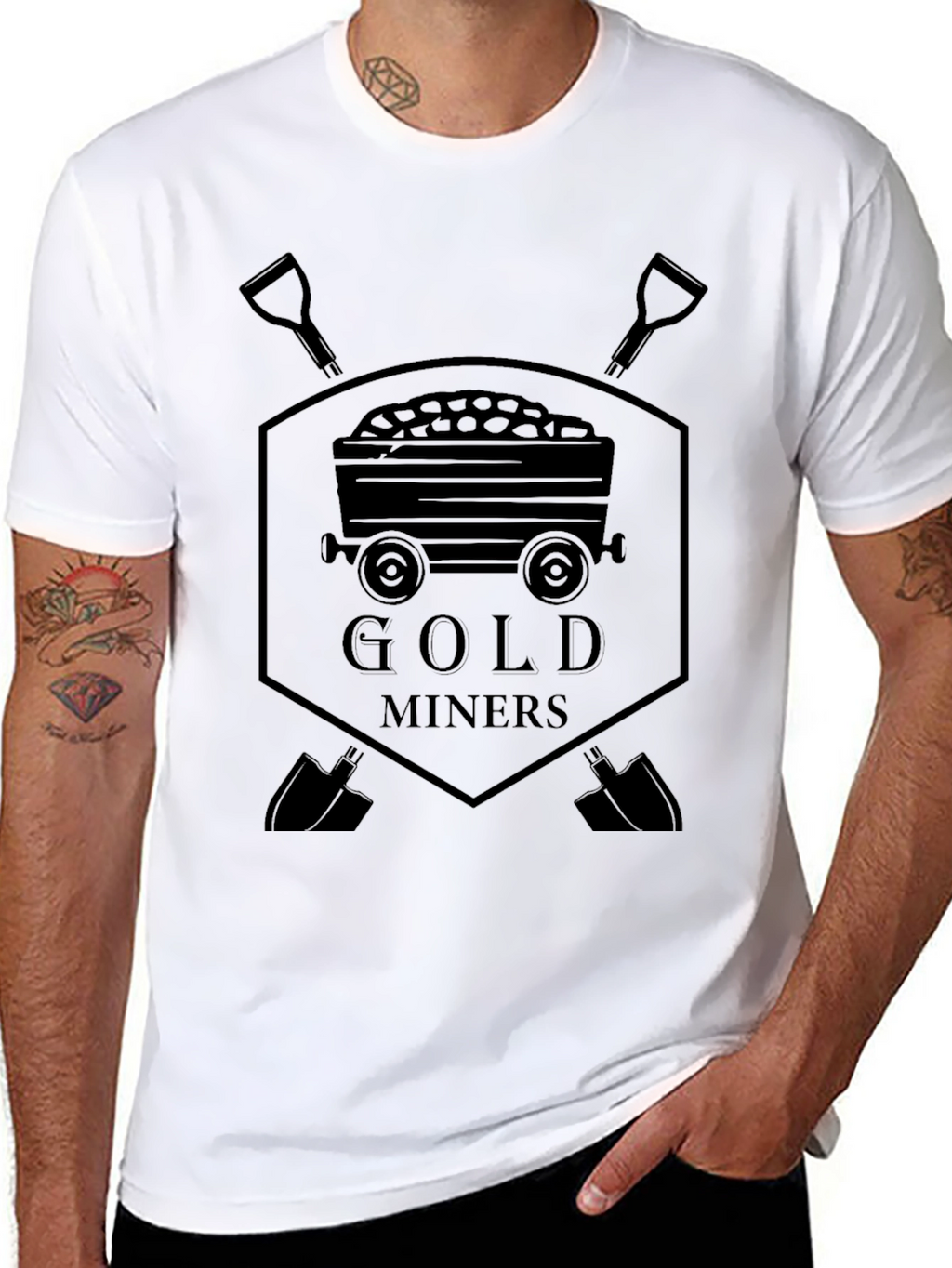 Gold Miners Graphic T-Shirt - Black Cotton Tee