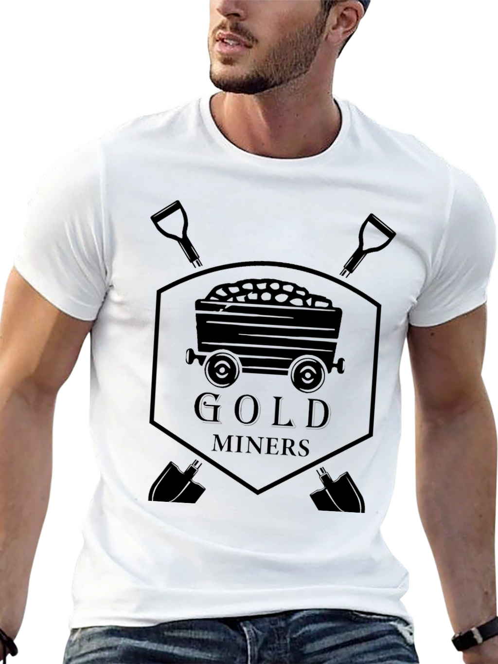 Gold Miners Graphic T-Shirt - Black Cotton Tee