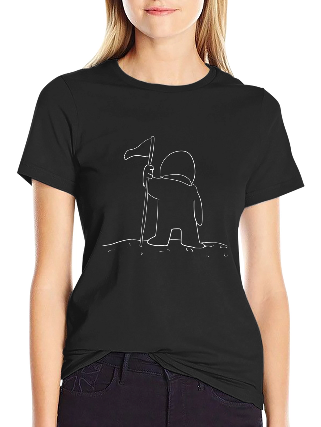 Astronaut Graphic Tee - Black Cotton T-Shirt