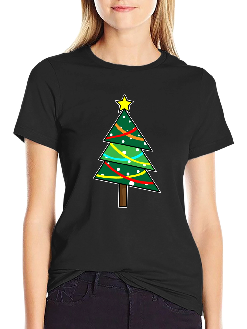 Festive Christmas Tree Graphic T-Shirt