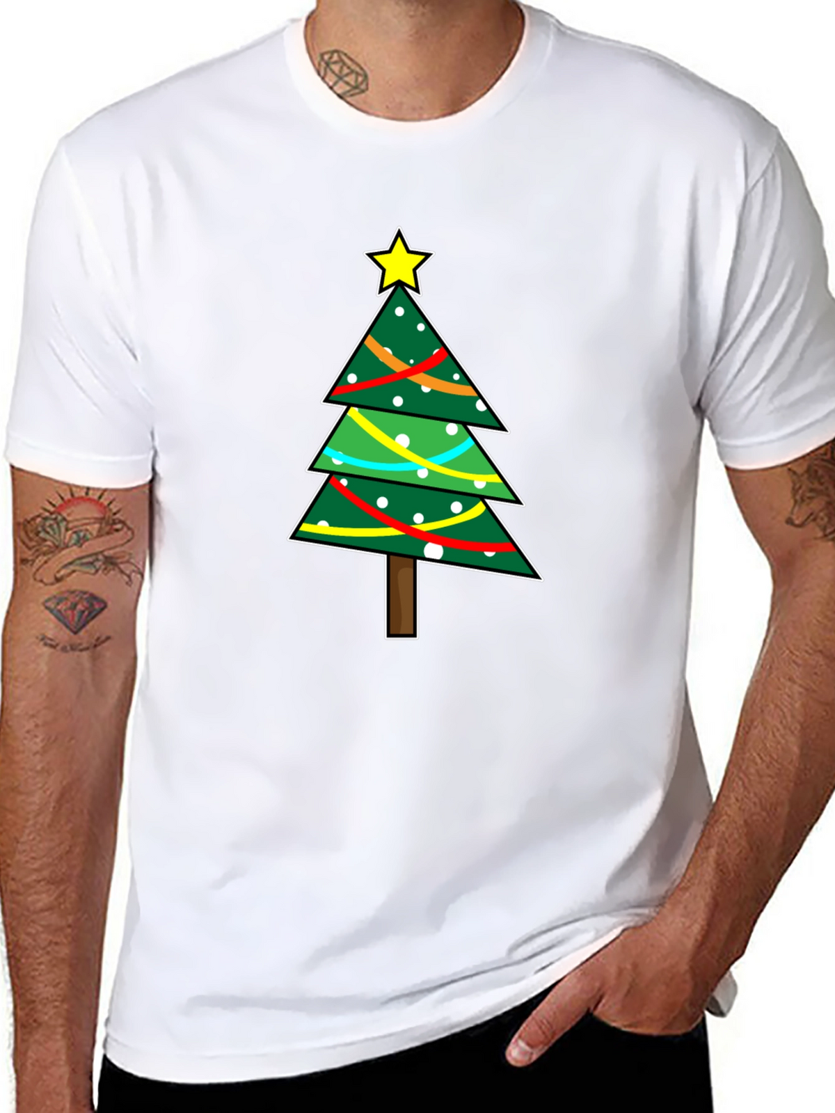Festive Christmas Tree Graphic T-Shirt