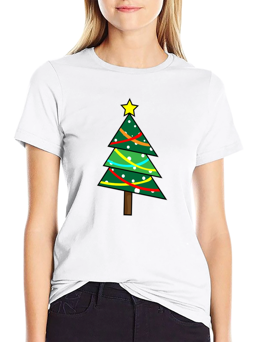 Festive Christmas Tree Graphic T-Shirt