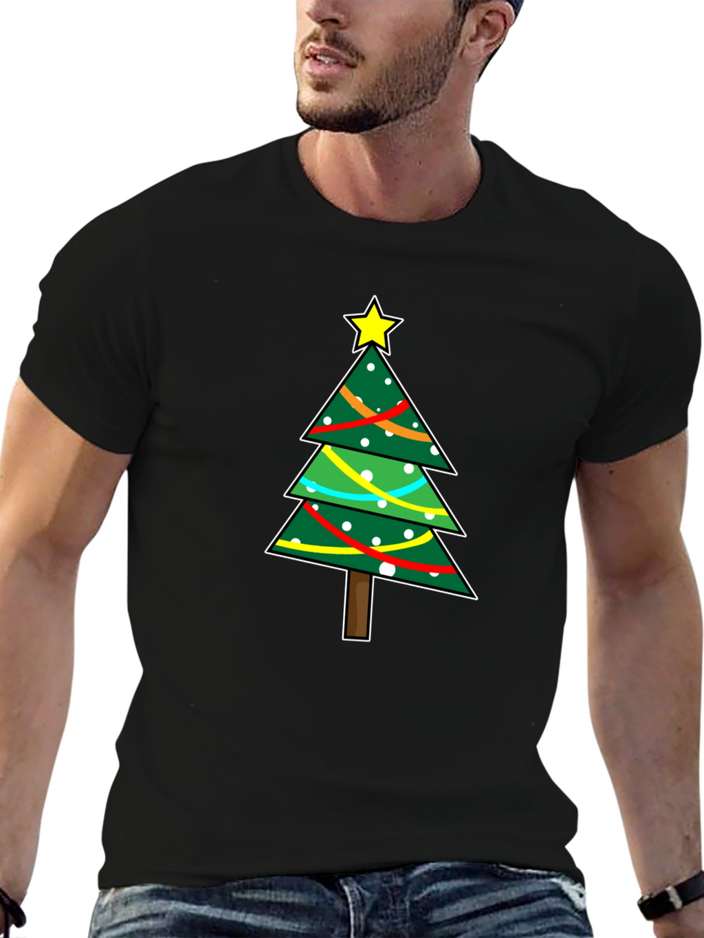 Festive Christmas Tree Graphic T-Shirt