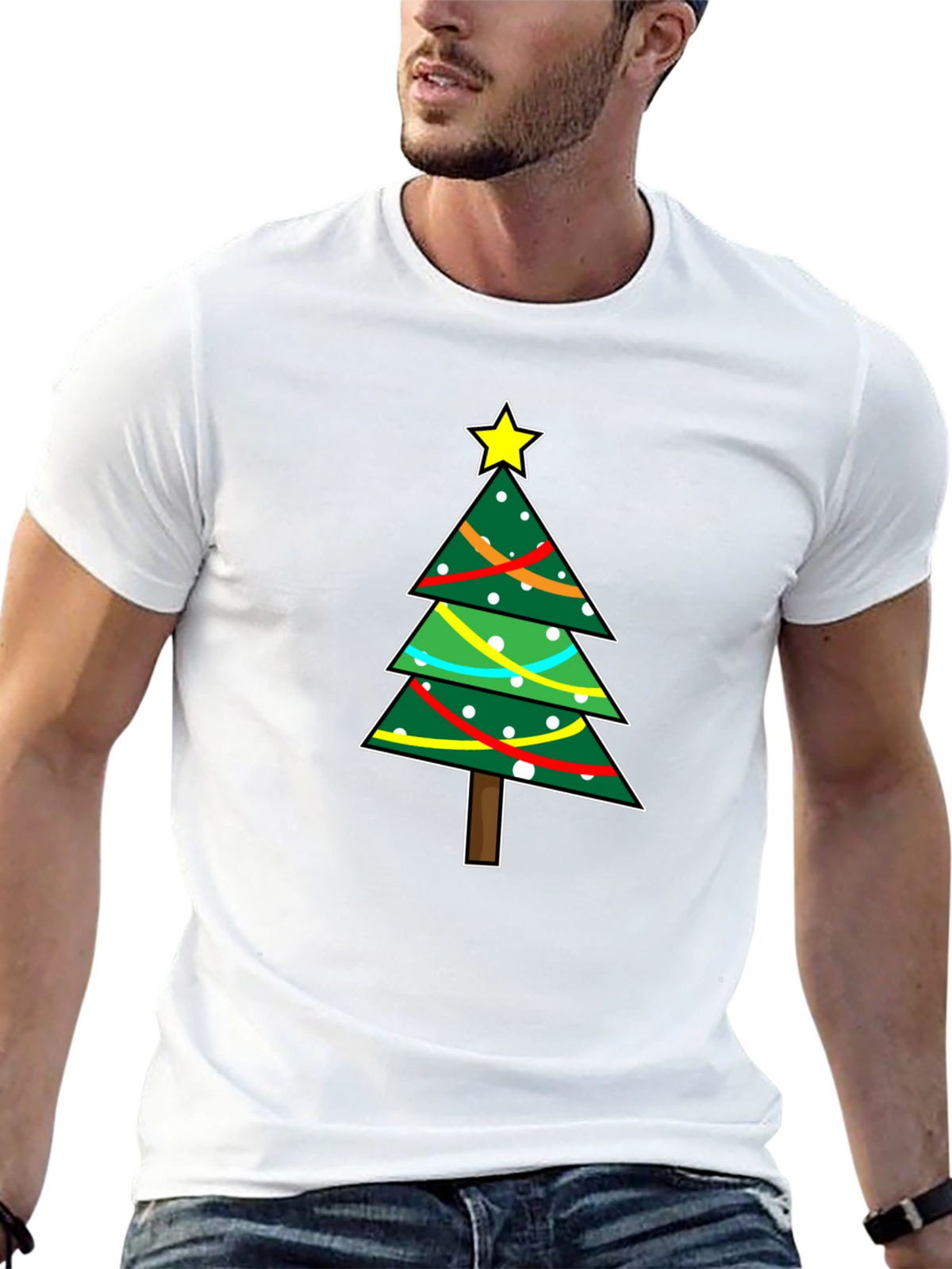Festive Christmas Tree Graphic T-Shirt
