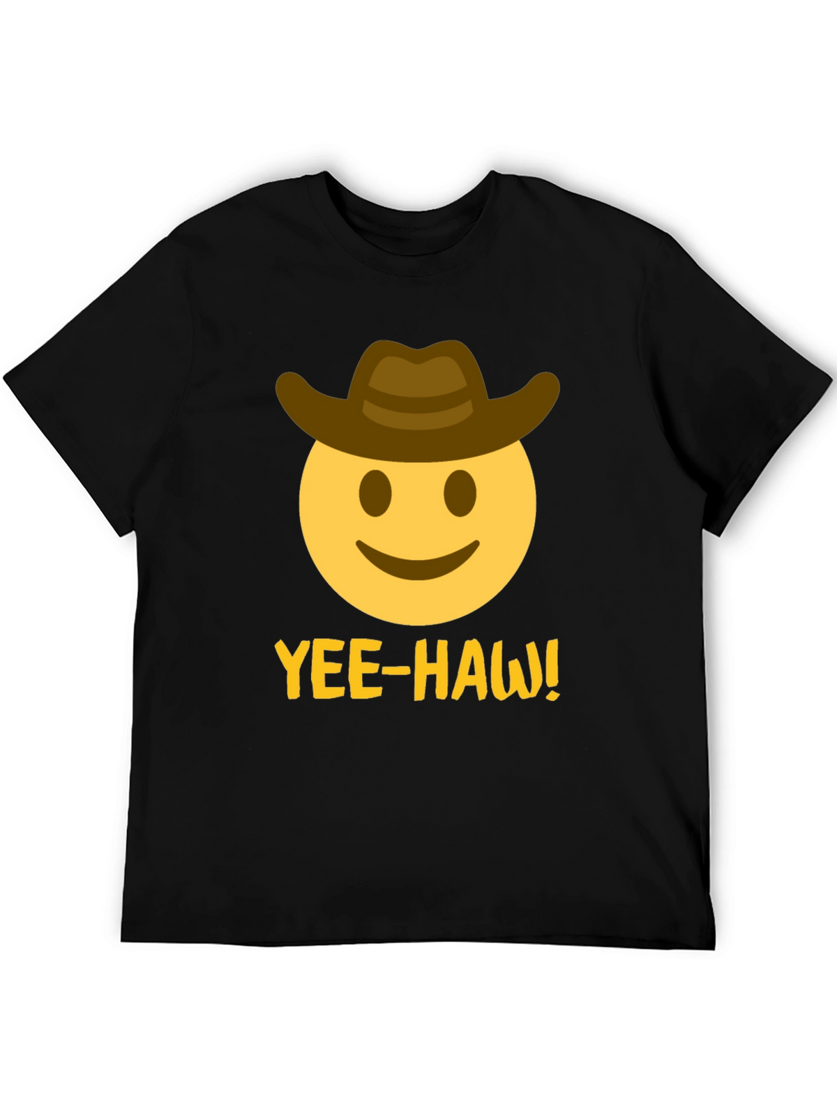 Yee-Haw Emoji Cowboy T-Shirt - Black