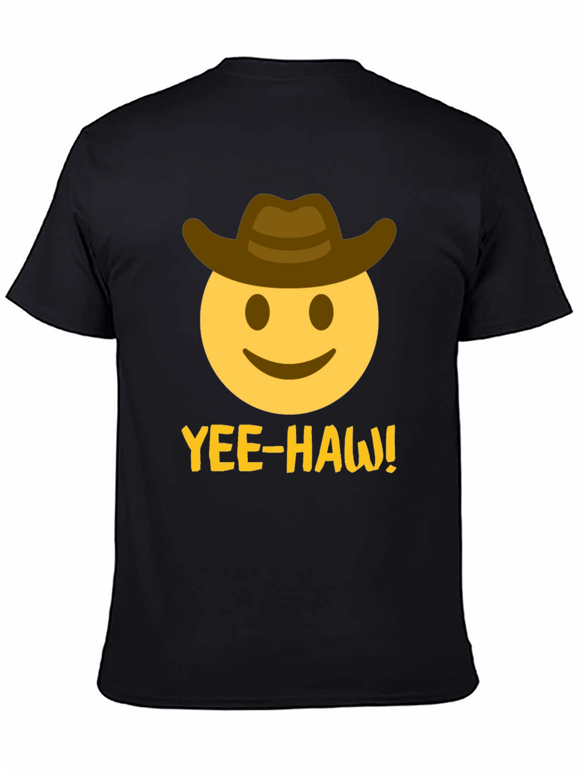 Yee-Haw Emoji Cowboy T-Shirt - Black