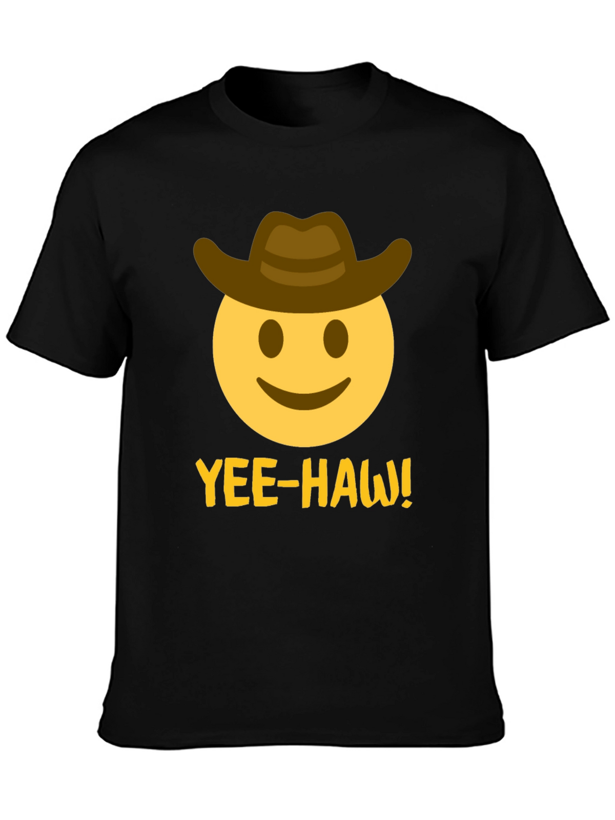 Yee-Haw Emoji Cowboy T-Shirt - Black