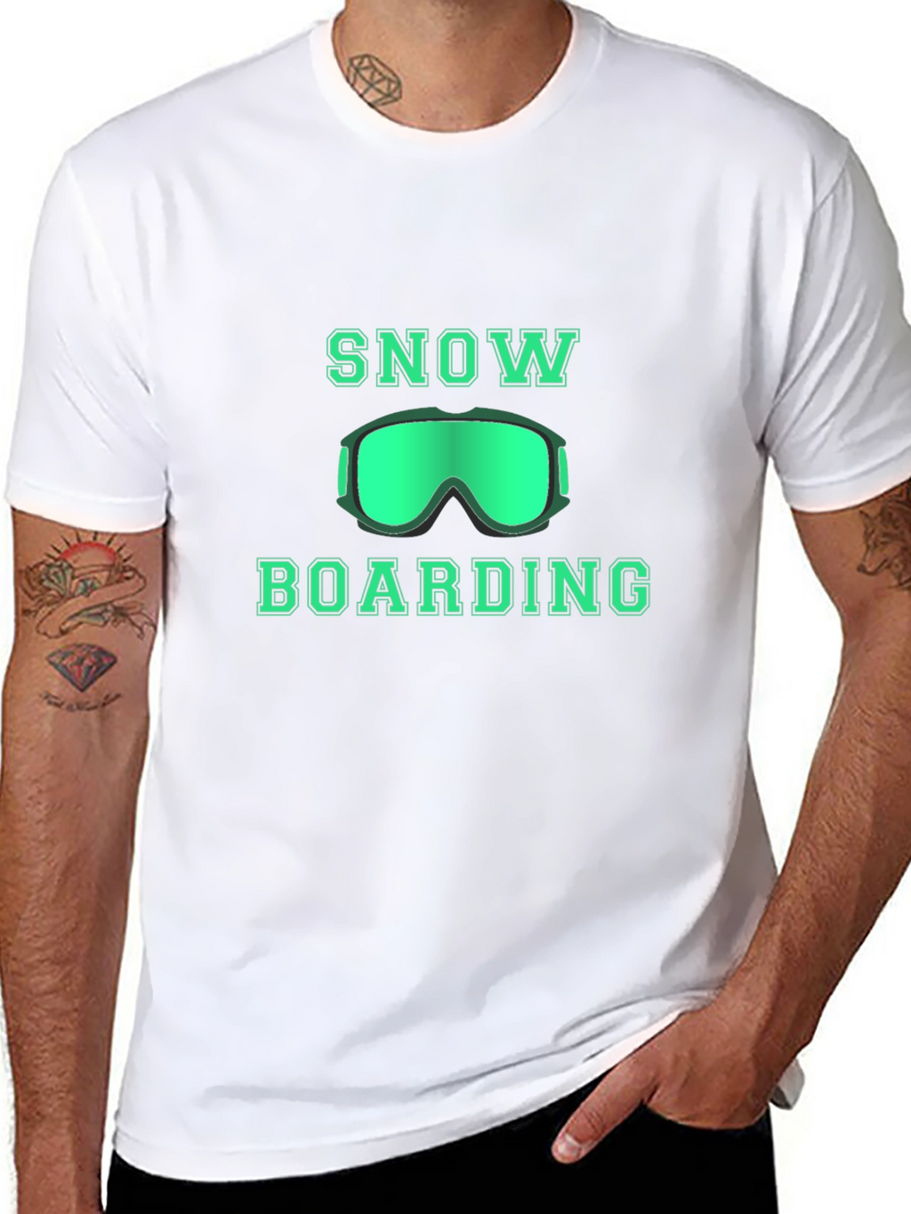Snowboarding Graphic T-Shirt - Black