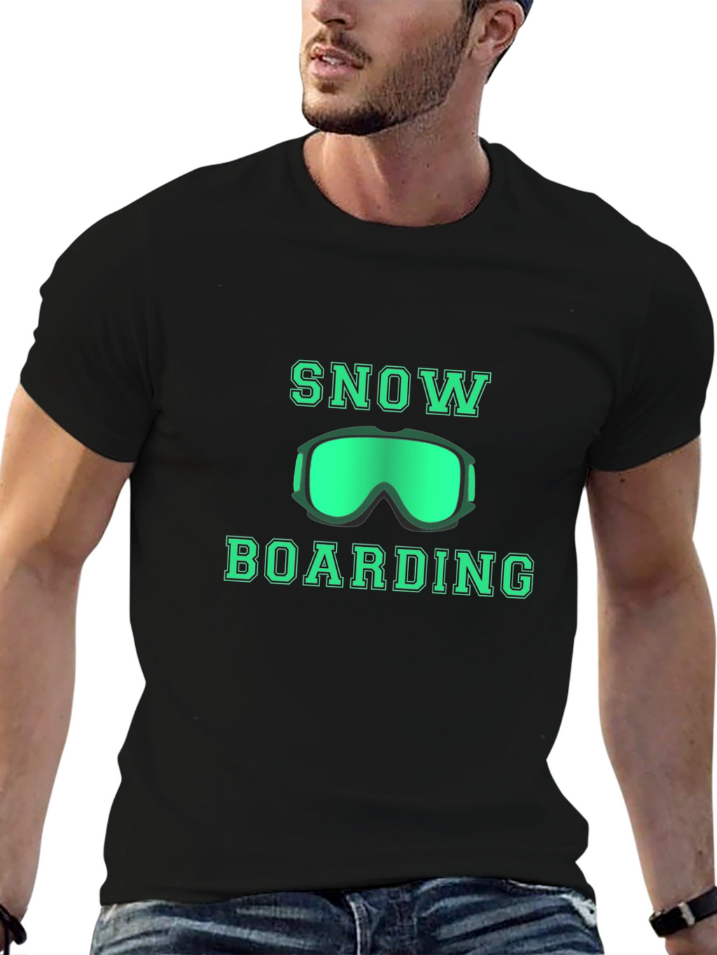 Snowboarding Graphic T-Shirt - Black