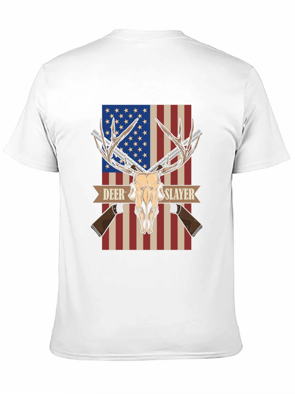 Deer Slayer Graphic T-Shirt - American Flag Hunting Tee