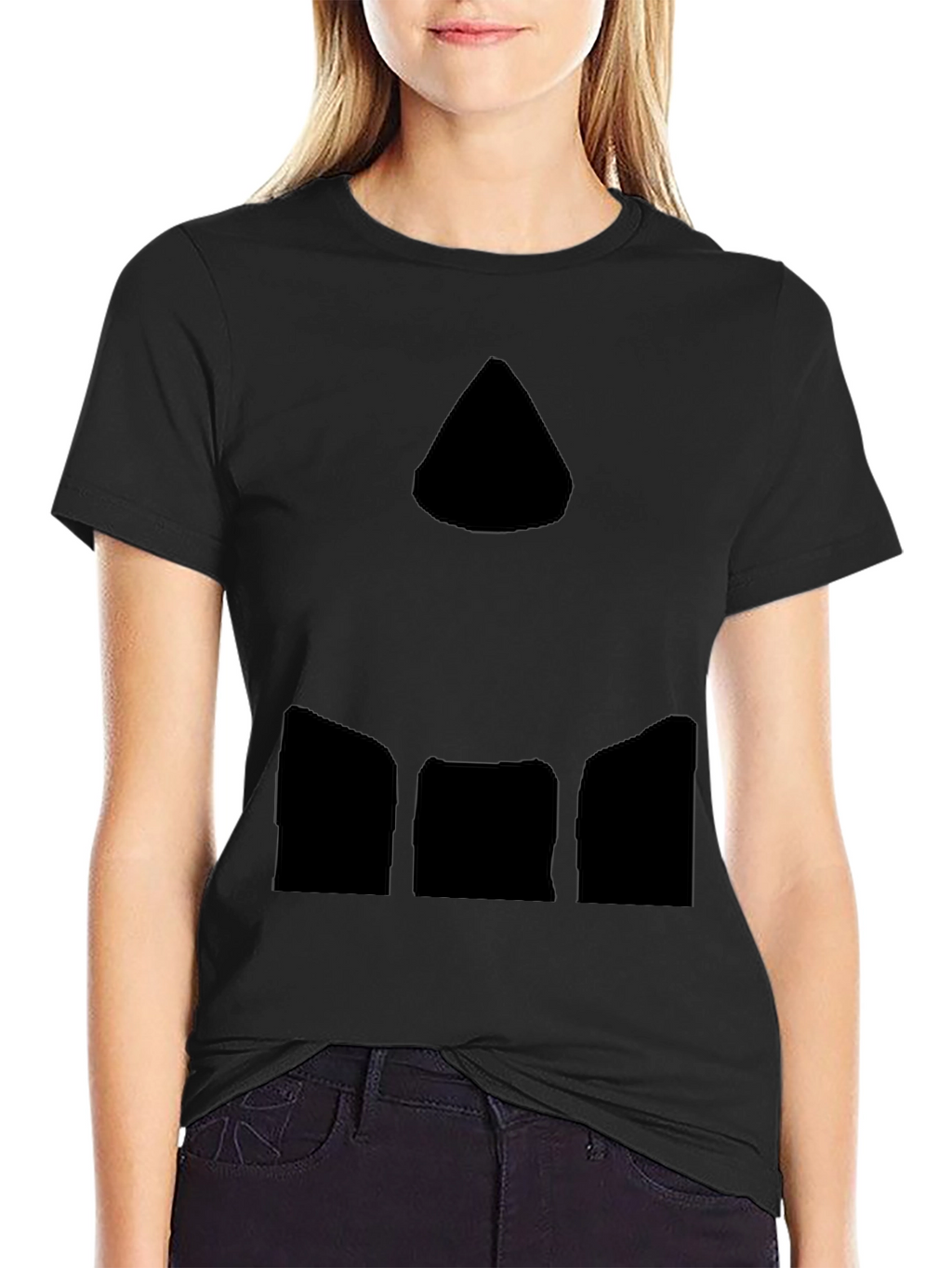 Abstract Graphic Print Black Casual T-Shirt