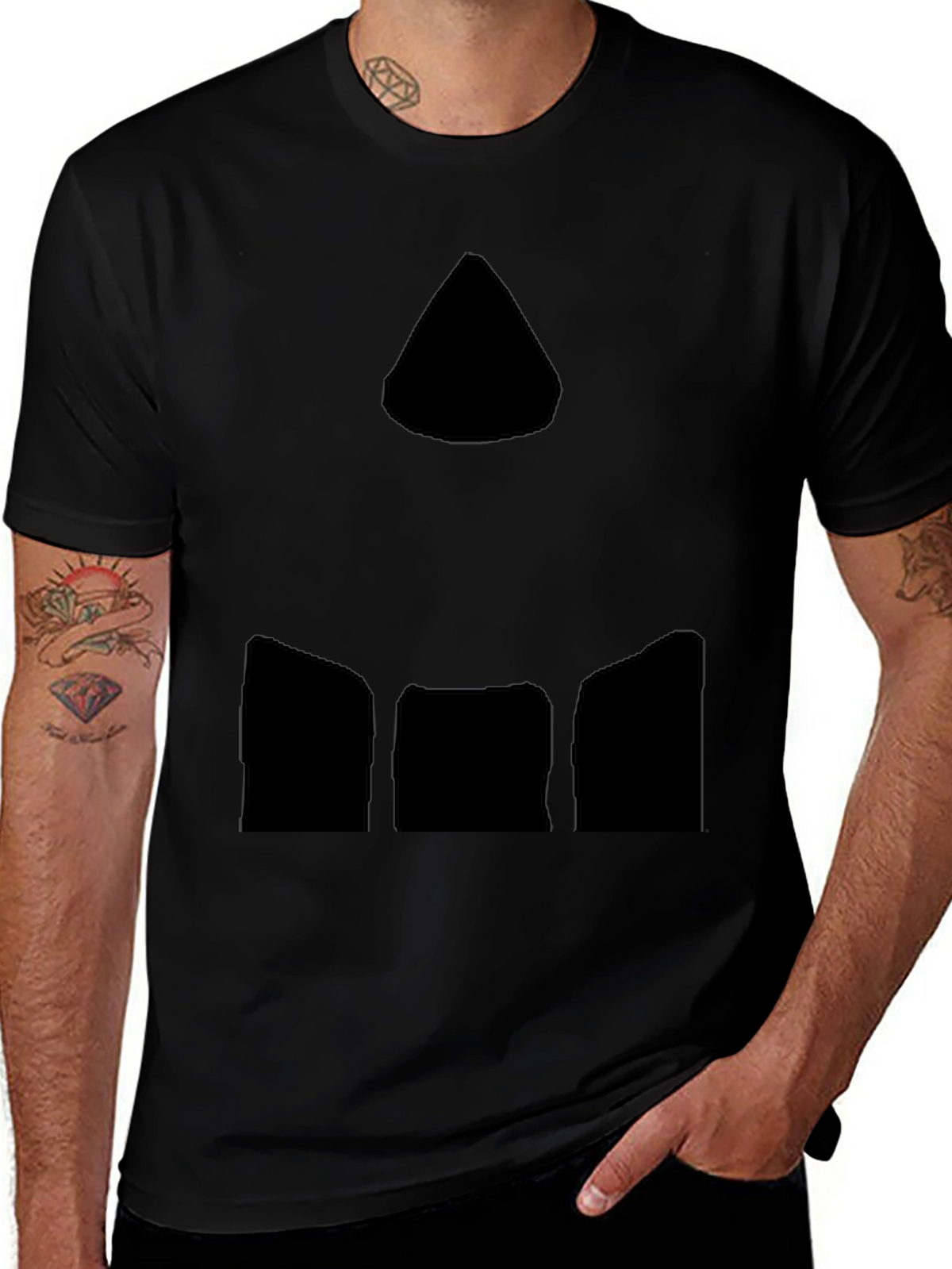 Abstract Graphic Print Black Casual T-Shirt
