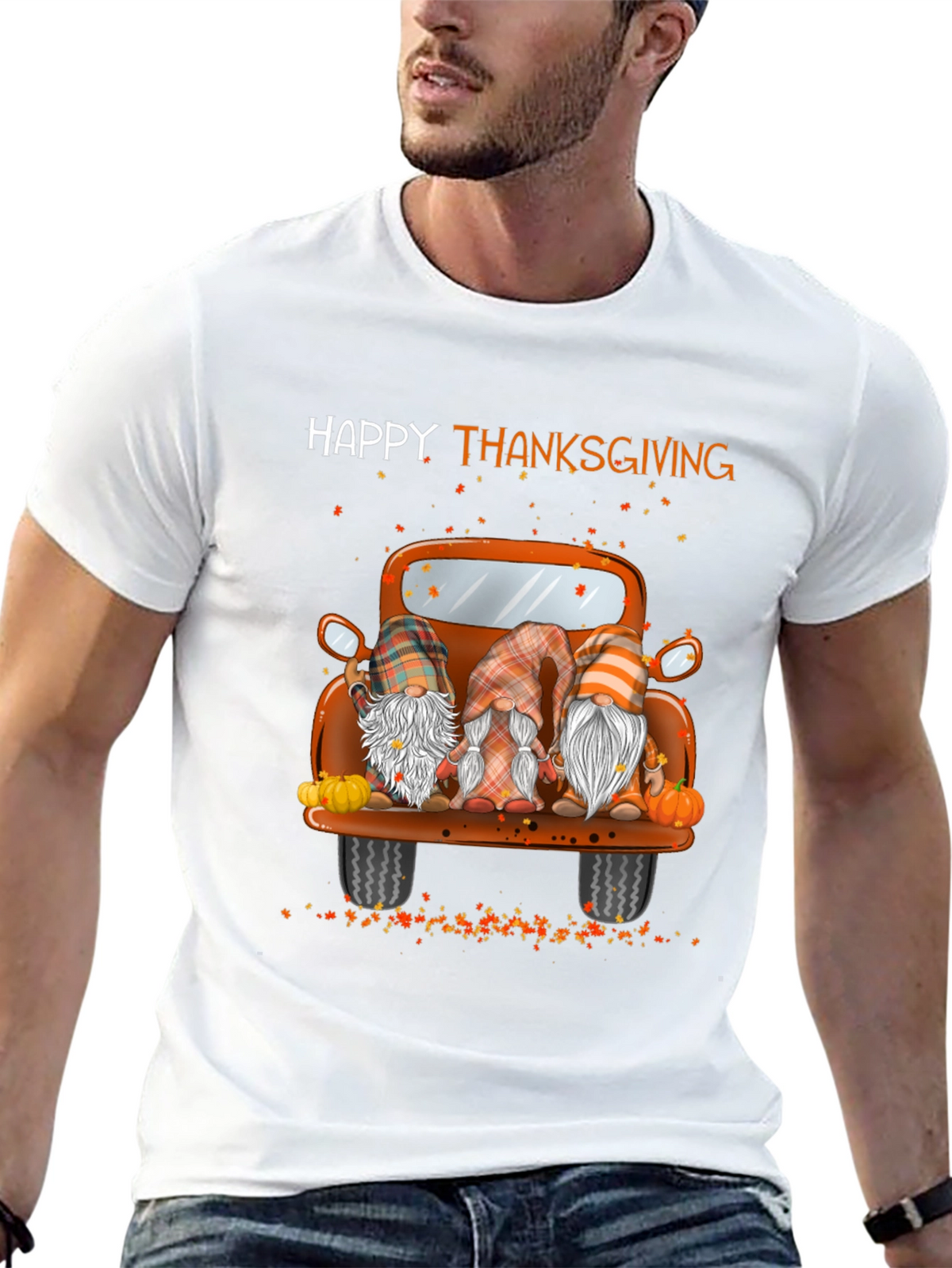 Happy Thanksgiving Truck Gnomes Graphic Tee