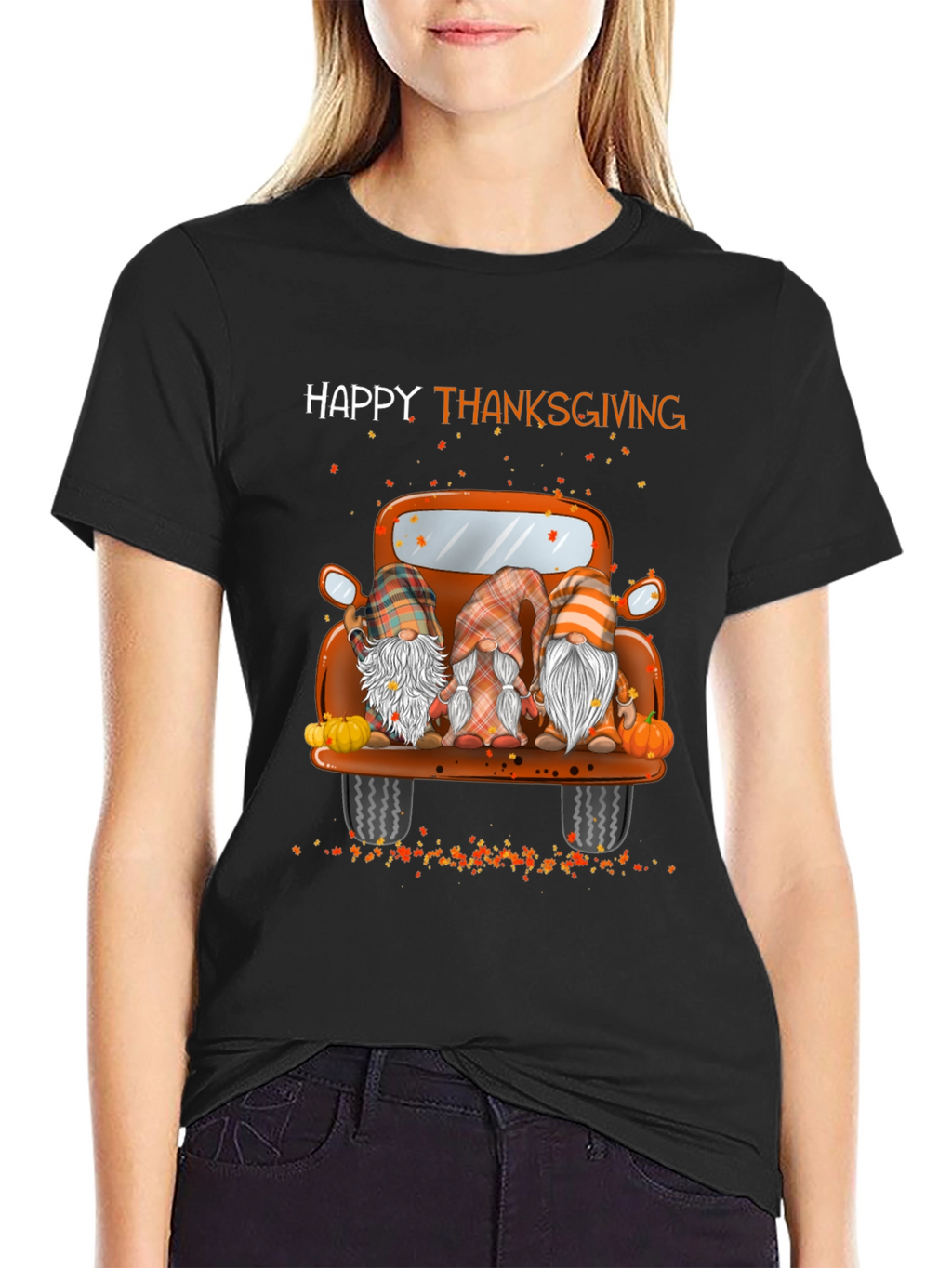 Happy Thanksgiving Truck Gnomes Graphic Tee