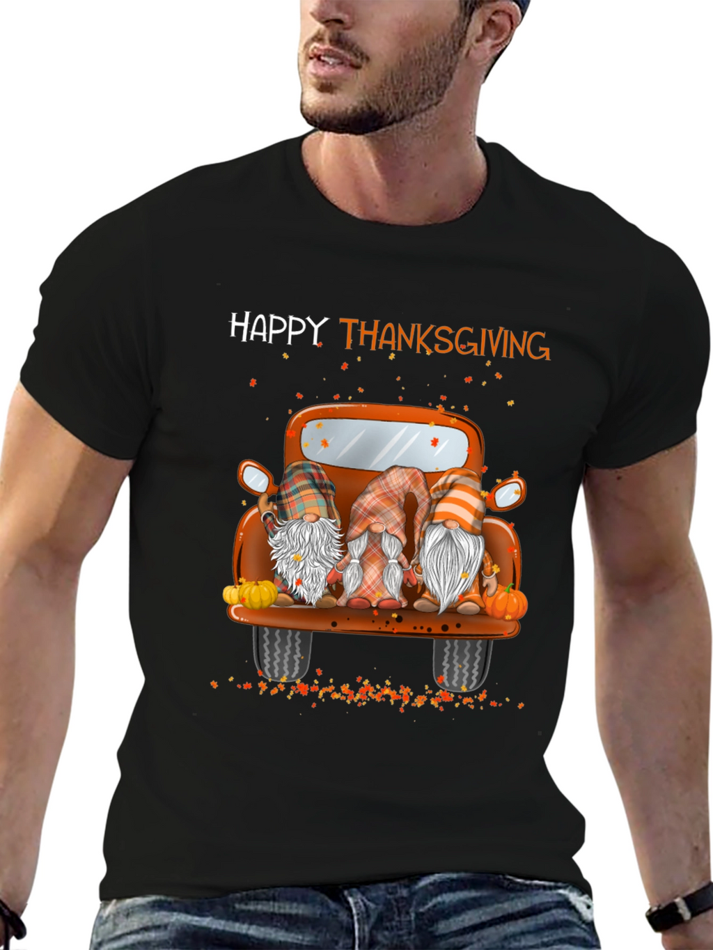 Happy Thanksgiving Truck Gnomes Graphic Tee