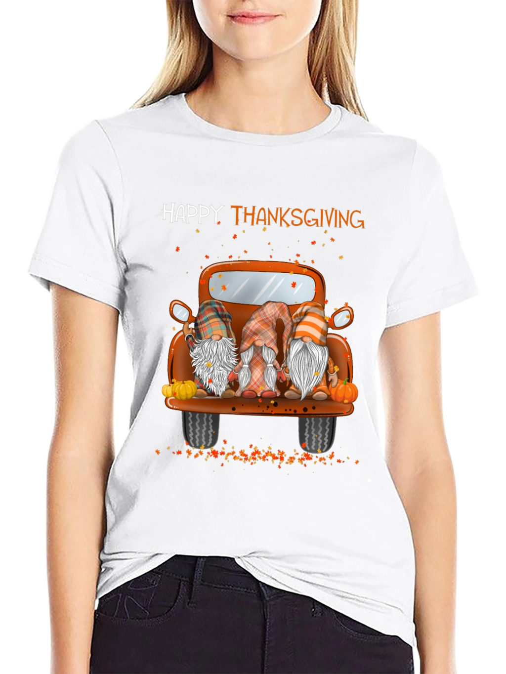 Happy Thanksgiving Truck Gnomes Graphic Tee