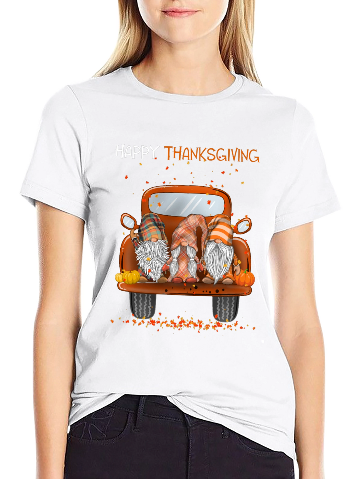 Happy Thanksgiving Truck Gnomes Graphic Tee