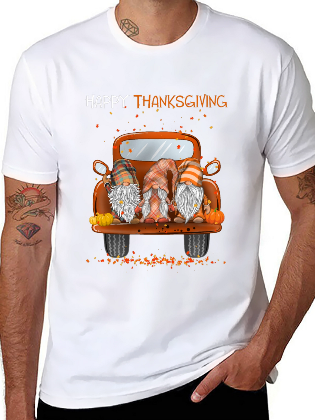 Happy Thanksgiving Truck Gnomes Graphic Tee